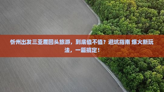 忻州出发三亚鹿回头旅游