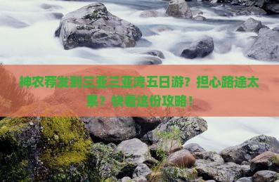 神农荐发到三亚三亚湾五日游？担心路途太累？快看这份攻略！