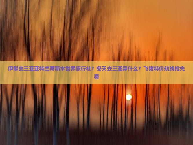 伊犁去三亚亚特兰蒂斯水世界旅行社？冬天去三亚穿什么？飞猪特价航线抢先看