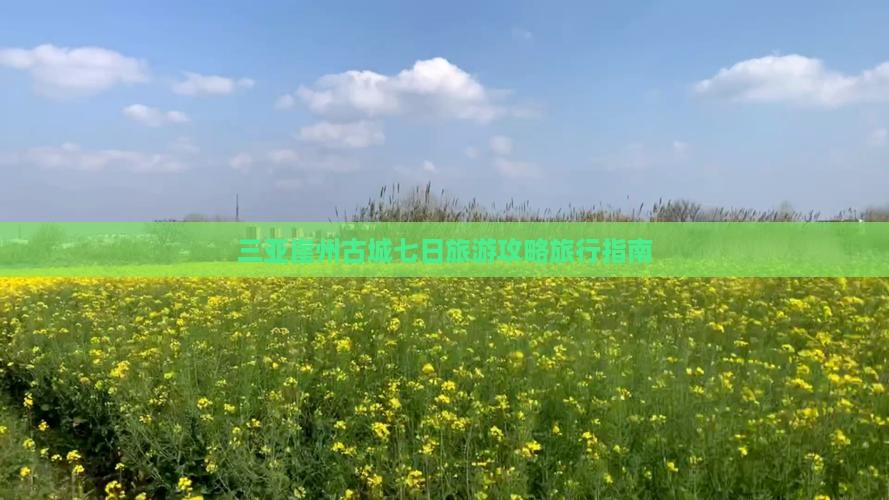 三亚崖州古城七日旅游攻略旅行指南