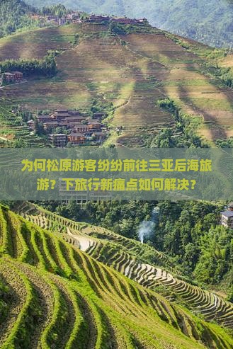 为何松原游客纷纷前往三亚后海旅游？下旅行新痛点如何解决？