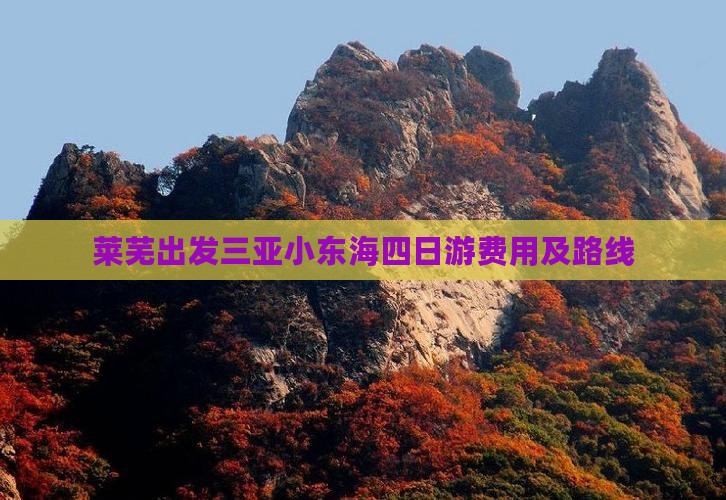 莱芜出发三亚小东海四日游费用及路线