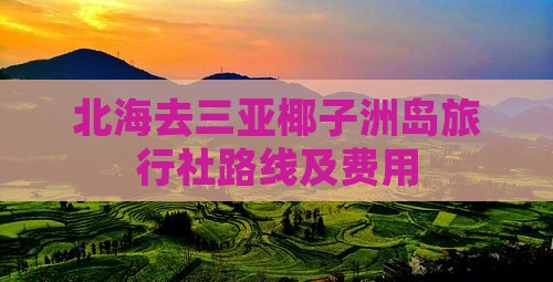 北海去三亚椰子洲岛旅行社路线及费用