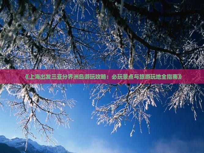 《上海出发三亚分界洲岛游玩攻略：必玩景点与旅游玩地全指南》