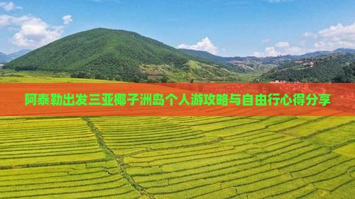 阿泰勒出发三亚椰子洲岛个人游攻略与自由行心得分享