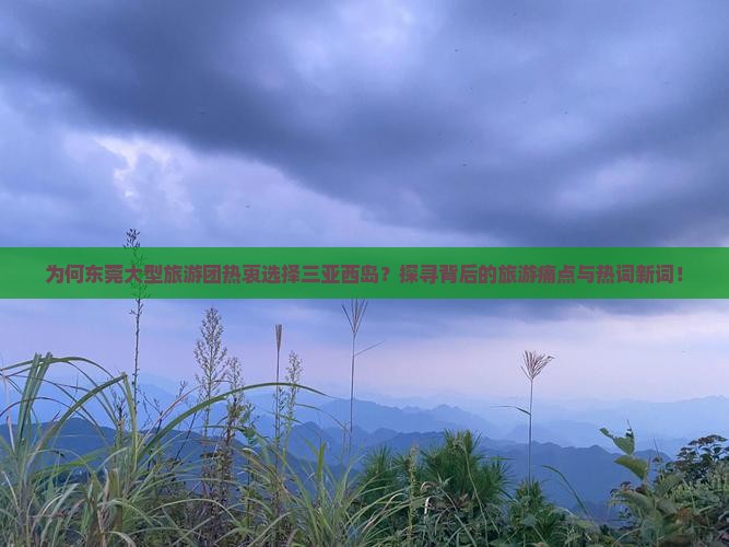 为何东莞大型旅游团热衷选择三亚西岛？探寻背后的旅游痛点与热词新词！