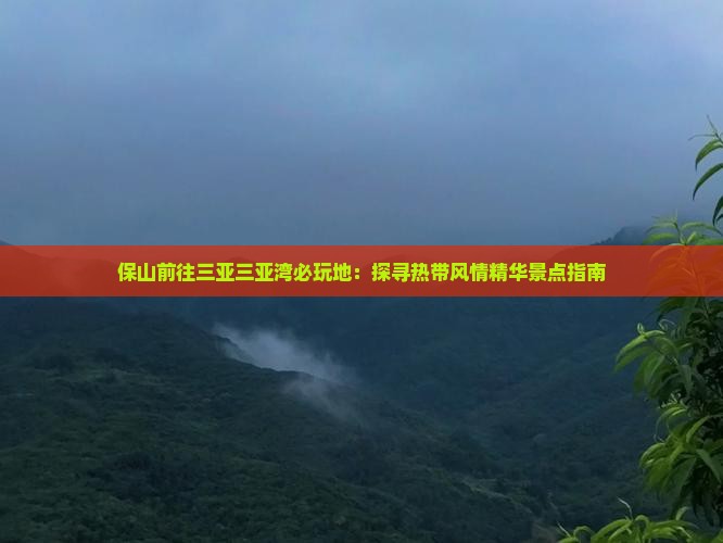保山前往三亚三亚湾必玩地：探寻热带风情精华景点指南