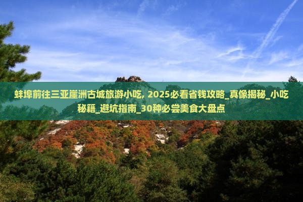 蚌埠前往三亚崖洲古城旅游小吃