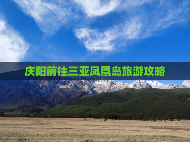 庆阳前往三亚凤凰岛哪里玩