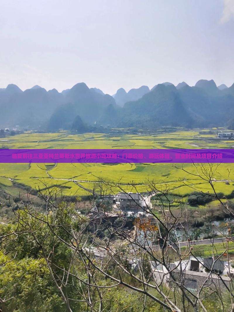 临夏前往三亚亚特兰蒂斯水世界旅游小吃攻略：门票价格、游玩体验、营业时间及项目介绍