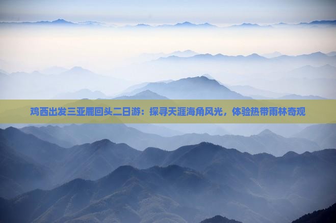 鸡西出发三亚鹿回头二日游：探寻天涯海角风光，体验热带雨林奇观