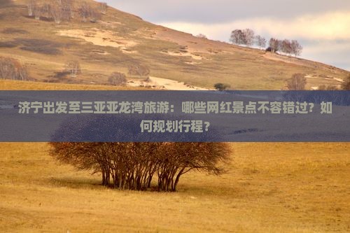 济宁出发至三亚亚龙湾旅游：哪些网红景点不容错过？如何规划行程？