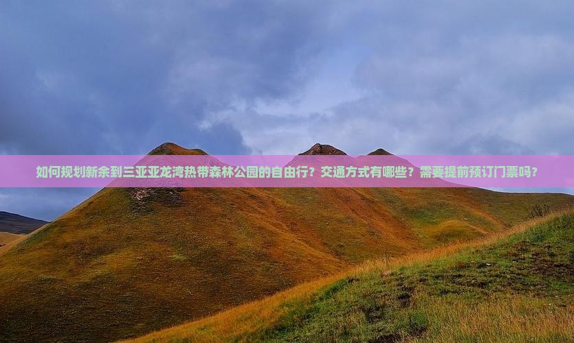 如何规划新余到三亚亚龙湾热带森林公园的自由行？交通方式有哪些？需要提前预订门票吗？