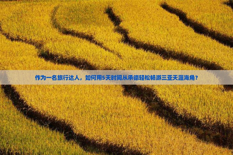 作为一名旅行达人，如何用5天时间从承德轻松畅游三亚天涯海角？