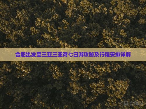 合肥出发至三亚三亚湾七日游攻略及行程安排详解