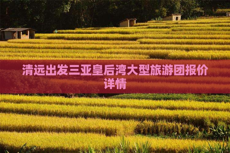 清远出发三亚皇后湾大型旅游团报价详情