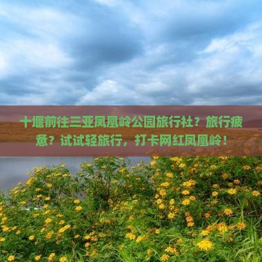 十堰前往三亚凤凰岭公园旅行社？旅行疲惫？试试轻旅行，打卡网红凤凰岭！
