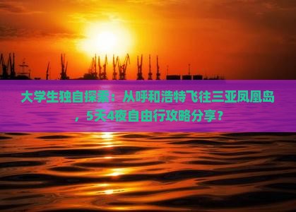 大学生独自探索：从呼和浩特飞往三亚凤凰岛，5天4夜自由行攻略分享？