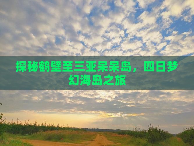 探秘鹤壁至三亚呆呆岛，四日梦幻海岛之旅