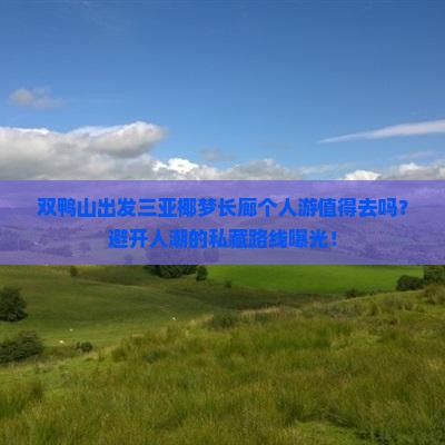 双鸭山出发三亚椰梦长廊个人游