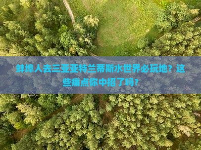 蚌埠前往三亚亚特兰蒂斯水世界必玩地