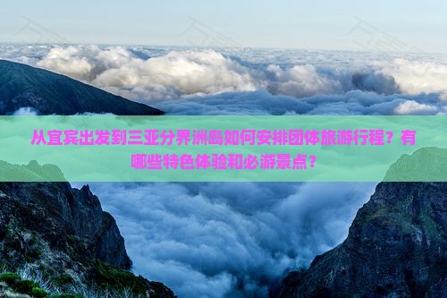 从宜宾出发到三亚分界洲岛如何安排团体旅游行程？有哪些特色体验和必游景点？