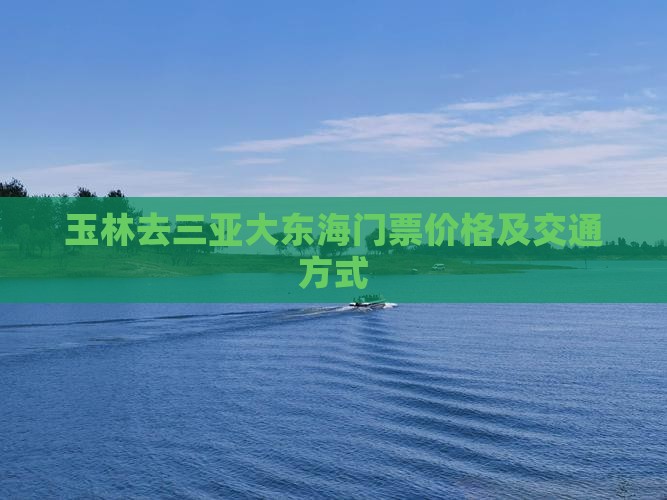 玉林去三亚大东海门票价格及交通方式