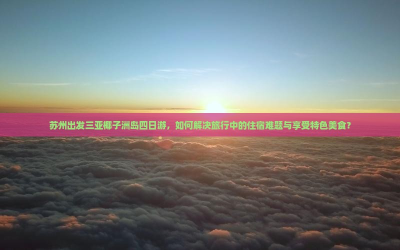 苏州出发三亚椰子洲岛四日游，如何解决旅行中的住宿难题与享受特色美食？