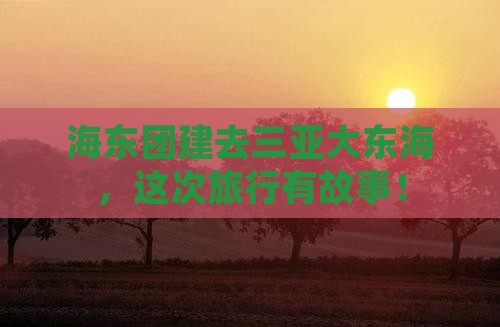 海东团建去三亚大东海，这次旅行有故事！