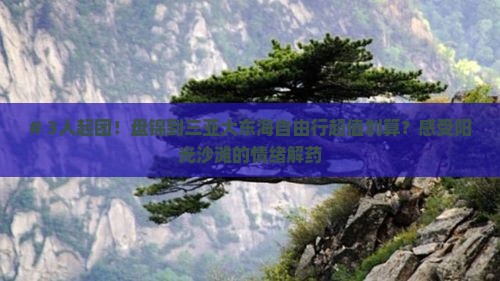 # 3人起团！盘锦到三亚大东海自由行超值划算？感受阳光沙滩的情绪解药