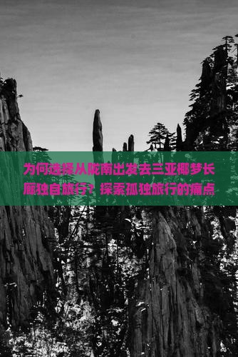 为何选择从陇南出发去三亚椰梦长廊独自旅行？探索孤独旅行的痛点与当下热点！