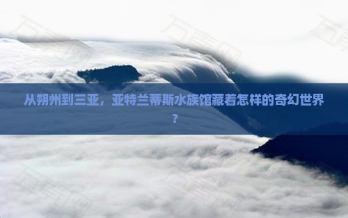 从朔州到三亚，亚特兰蒂斯水族馆藏着怎样的奇幻世界？