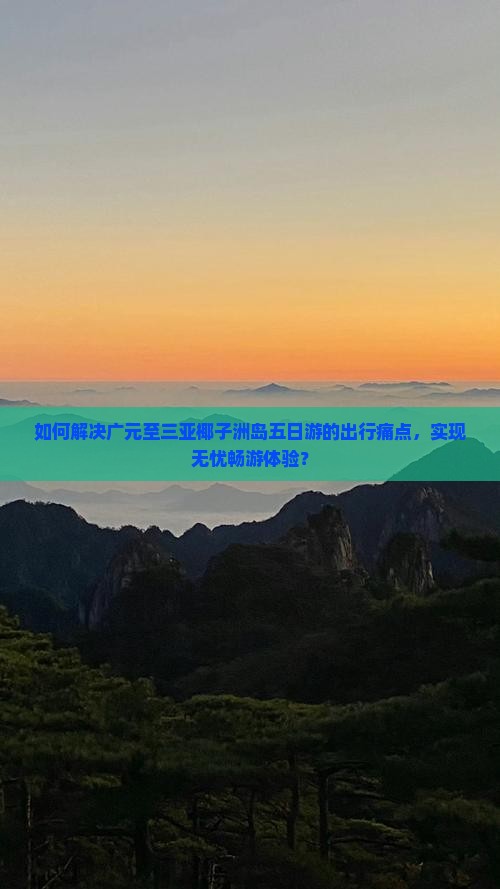 如何解决广元至三亚椰子洲岛五日游的出行痛点，实现无忧畅游体验？