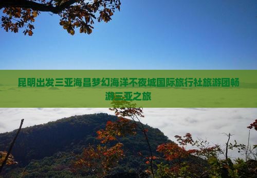 昆明出发三亚海昌梦幻海洋不夜城国际旅行社旅游团畅游三亚之旅