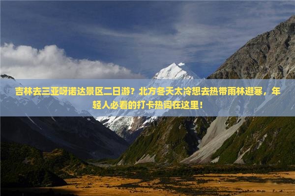 吉林去三亚呀诺达景区二日游？北方冬天太冷想去热带雨林避寒，年轻人必看的打卡热词在这里！