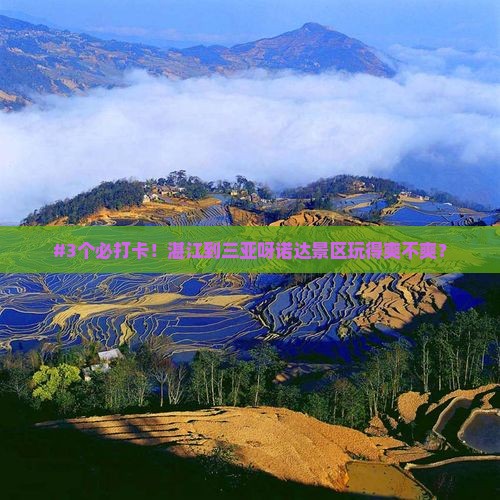 #3个必打卡！湛江到三亚呀诺达景区玩得爽不爽？