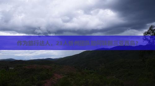 作为旅行达人，23人忻州团队如何嗨翻三亚西岛？