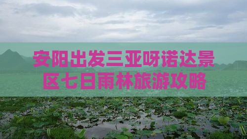 安阳出发三亚呀诺达景区七日游