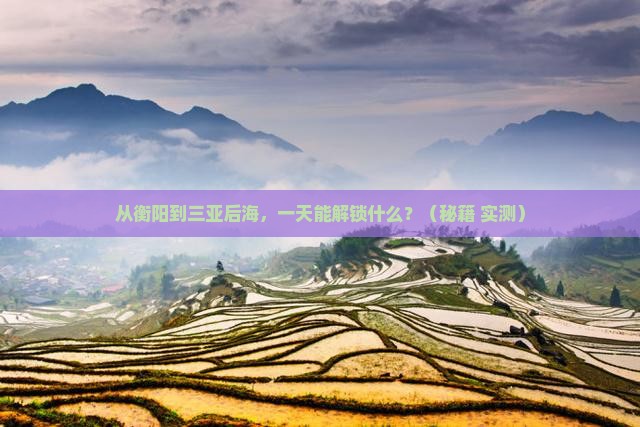 衡阳去三亚后海一日游