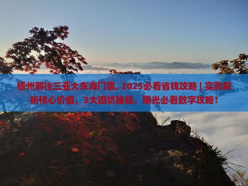 梧州前往三亚大东海门票