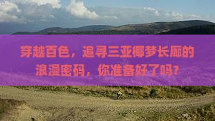 穿越百色，追寻三亚椰梦长廊的浪漫密码，你准备好了吗？