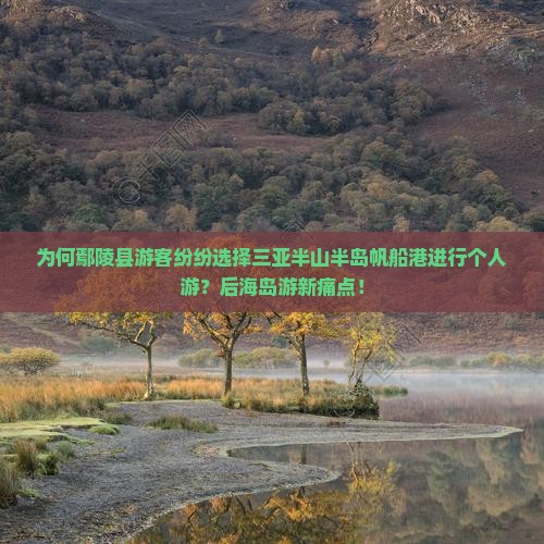 为何鄢陵县游客纷纷选择三亚半山半岛帆船港进行个人游？后海岛游新痛点！