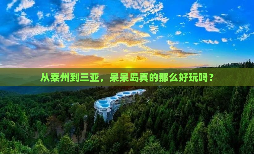 从泰州到三亚，呆呆岛真的那么好玩吗？