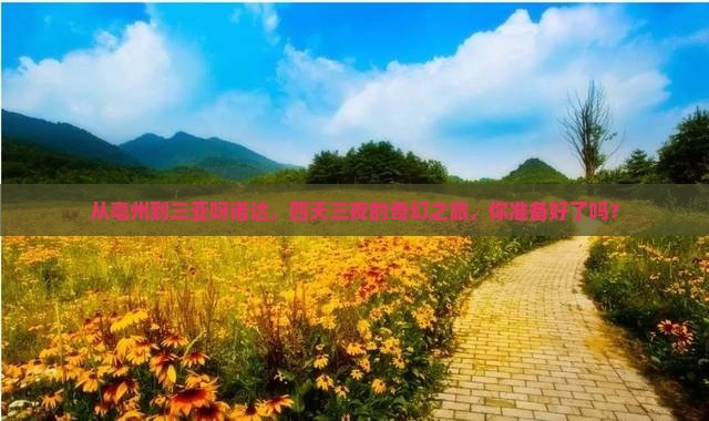从亳州到三亚呀诺达，四天三夜的奇幻之旅，你准备好了吗？