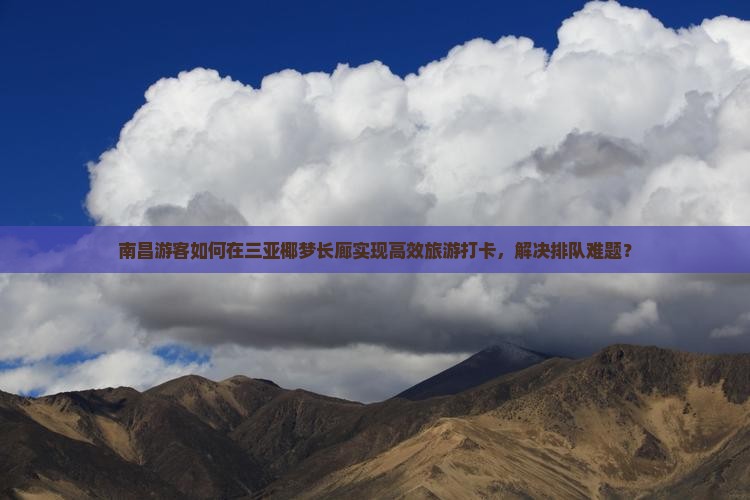 南昌游客如何在三亚椰梦长廊实现高效旅游打卡，解决排队难题？