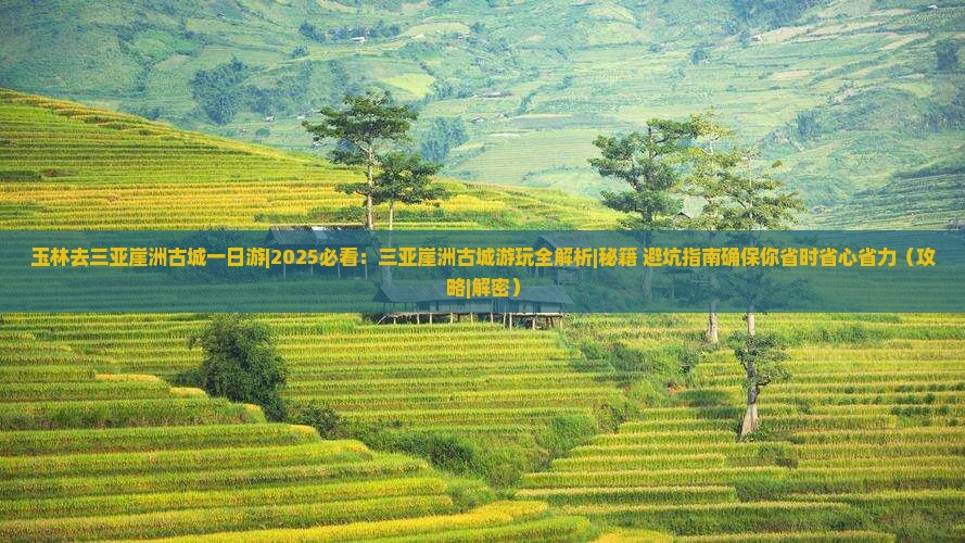 玉林去三亚崖洲古城一日游