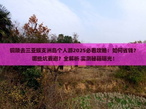 铜陵去三亚蜈支洲岛个人游