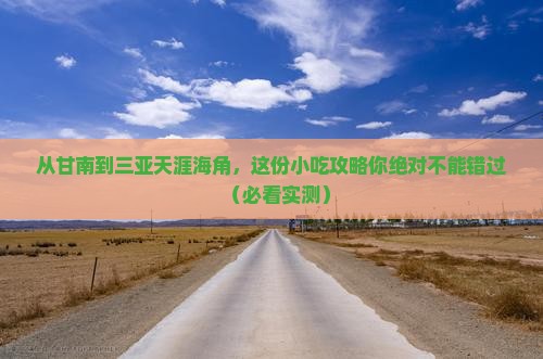 甘南出发三亚天涯海角旅游小吃