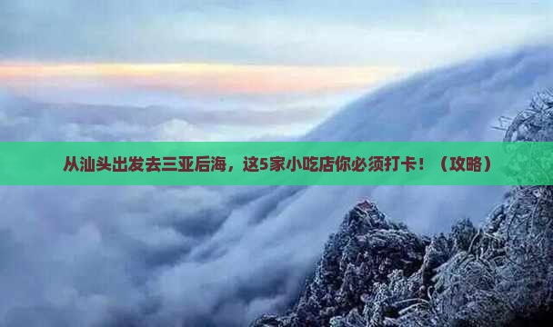 汕头出发三亚后海旅游小吃