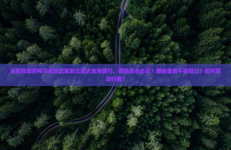 从克孜勒苏柯尔克孜出发到三亚大东海旅行，哪些景点必玩？哪些美食不容错过？如何规划行程？